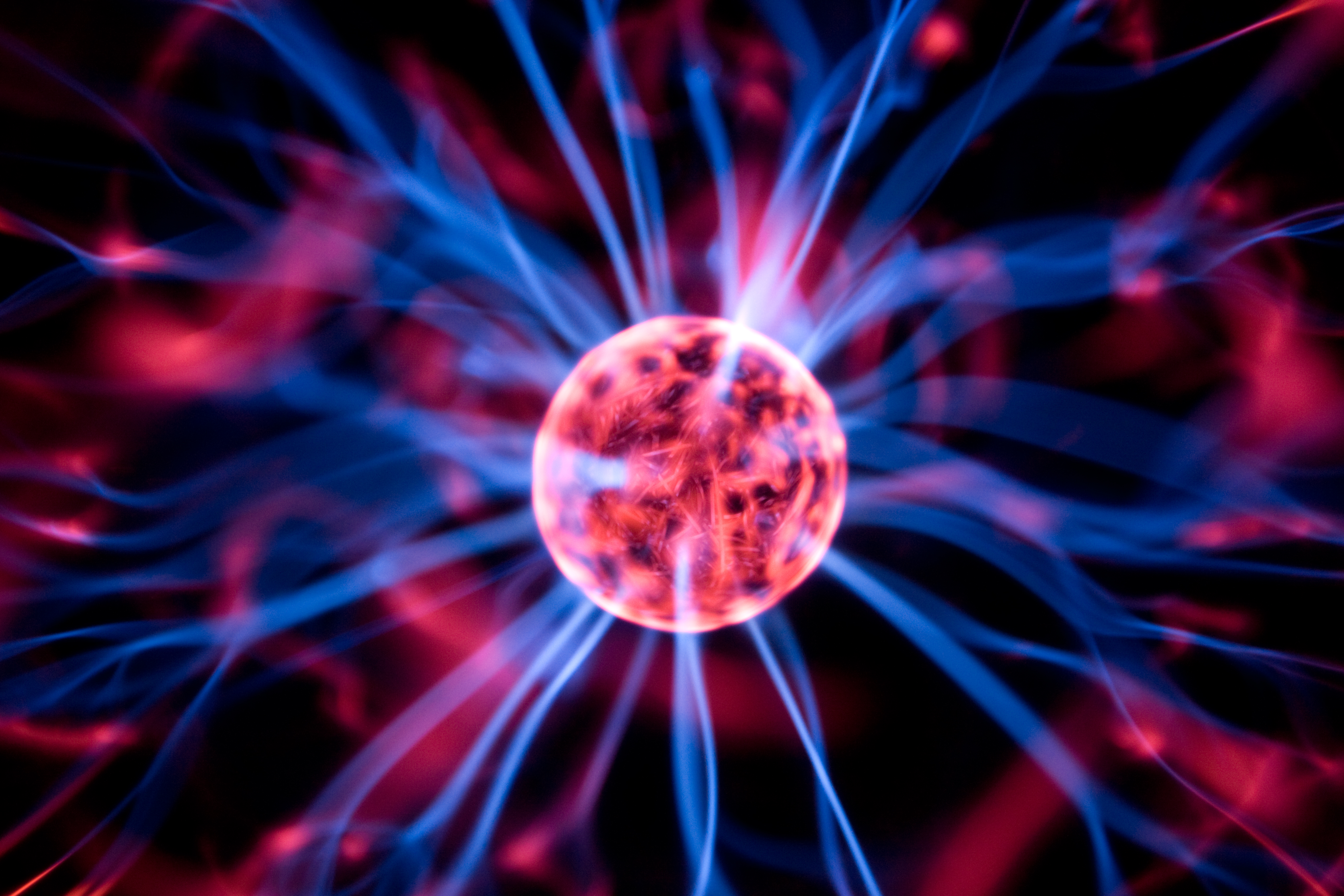 Plasma ball illustrating electromagnetic energy that CLOAK's faraday layers block